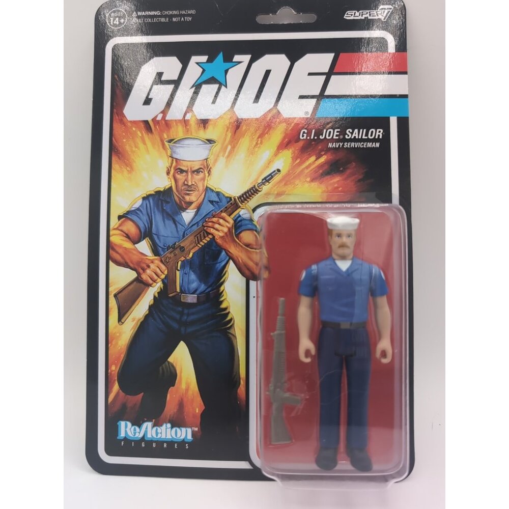 G.I. Joe Sailor Blueshirt Mustache (Pink) ReAction 3 3/4 Inch Figur 10cm Super7